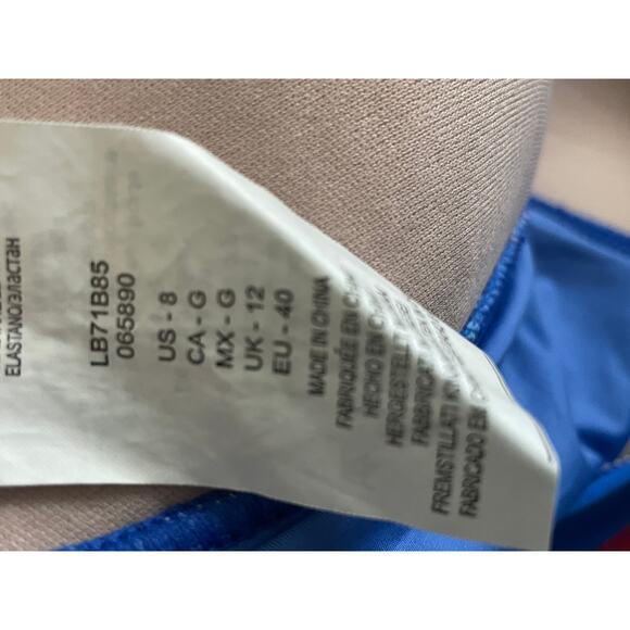 La Blanca Blue Tropical Floral Tankini Swimsuit Top - Picture 9 of 11